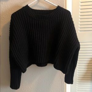 Cropped black sweater